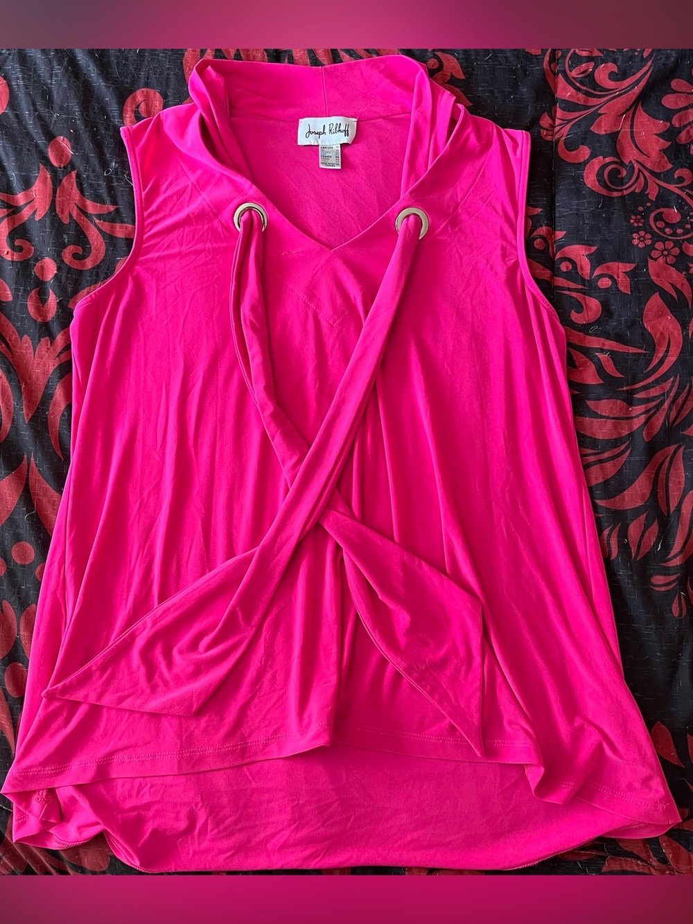 Joseph Ribkoff Hot Pink Sleeveless Top with ties